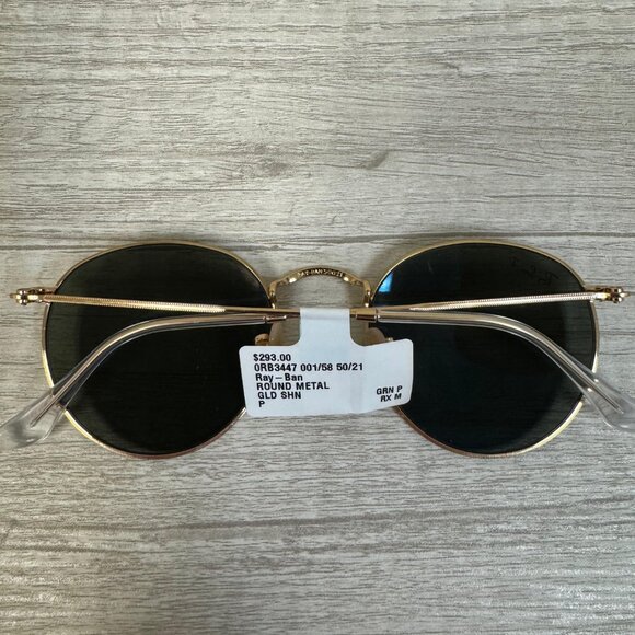 Round Metal Sunglasses in Arista Gold with G-15 Green Polarized Lenses - Picture 5 of 5